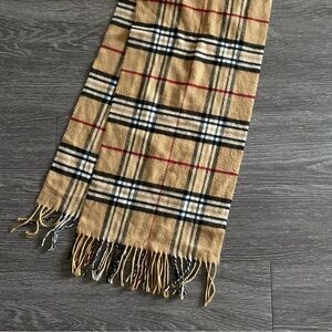 Classic Tan Plaid Scarf